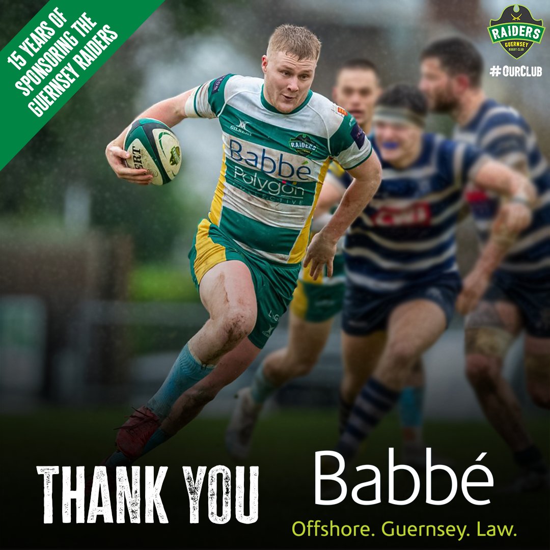 The Guernsey Raiders would like to say a huge thank you to Babbé for 15 years of sponsorship. 

🔗| Read more: bit.ly/3xWp8Bp

Thank you Babbé 🟢⚪