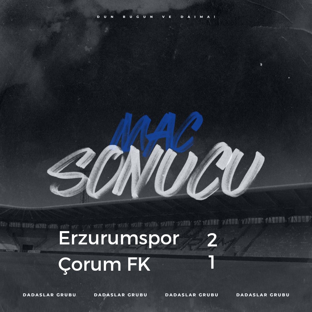 Maç sonucu : Erzurumspor FK 2-1 Çorum FK #Erzurumspor #Dadaşlargrubu