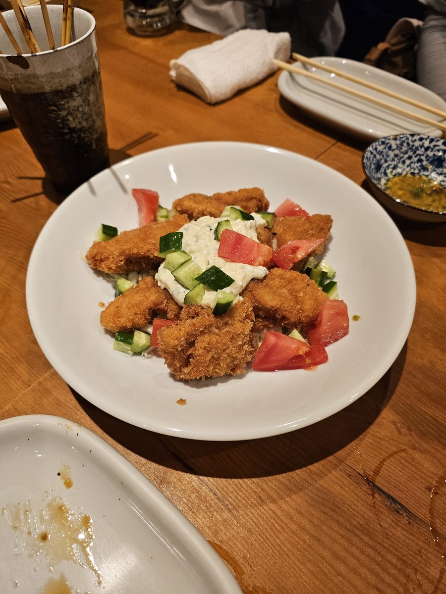 松山市の【川串】さんの鶏皮は食べられないワシでも食べられる位美味しい❗️どころかどれもウマウマ➰でした👍😋