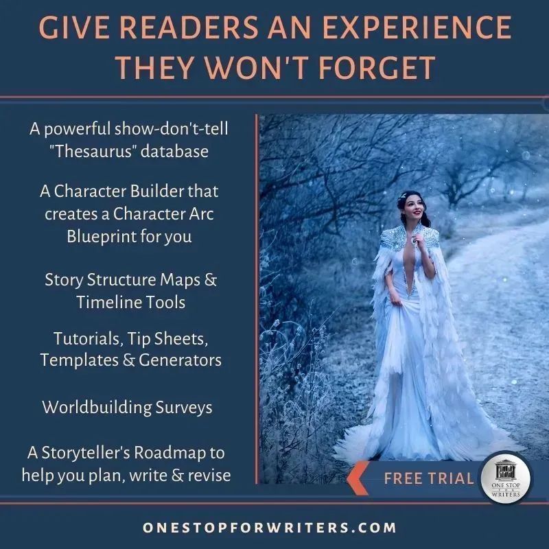 Powerful stories center on characters & their needs, beliefs, fears, goals and struggles. One Stop for Writers helps you build characters with true depth, ones who drive the plot and pull readers into their reality. Start a Free Trial buff.ly/3vGBn4v #writing #amwriting*