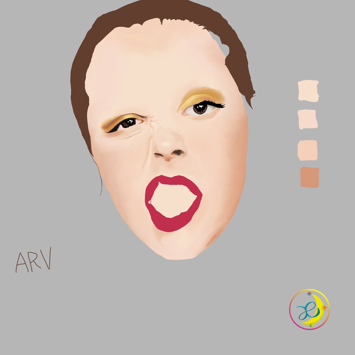 #ArtRage  
WIP#6_ARV.  Face wrinkle. Eyes.
Painted by ArtRage Vitae.