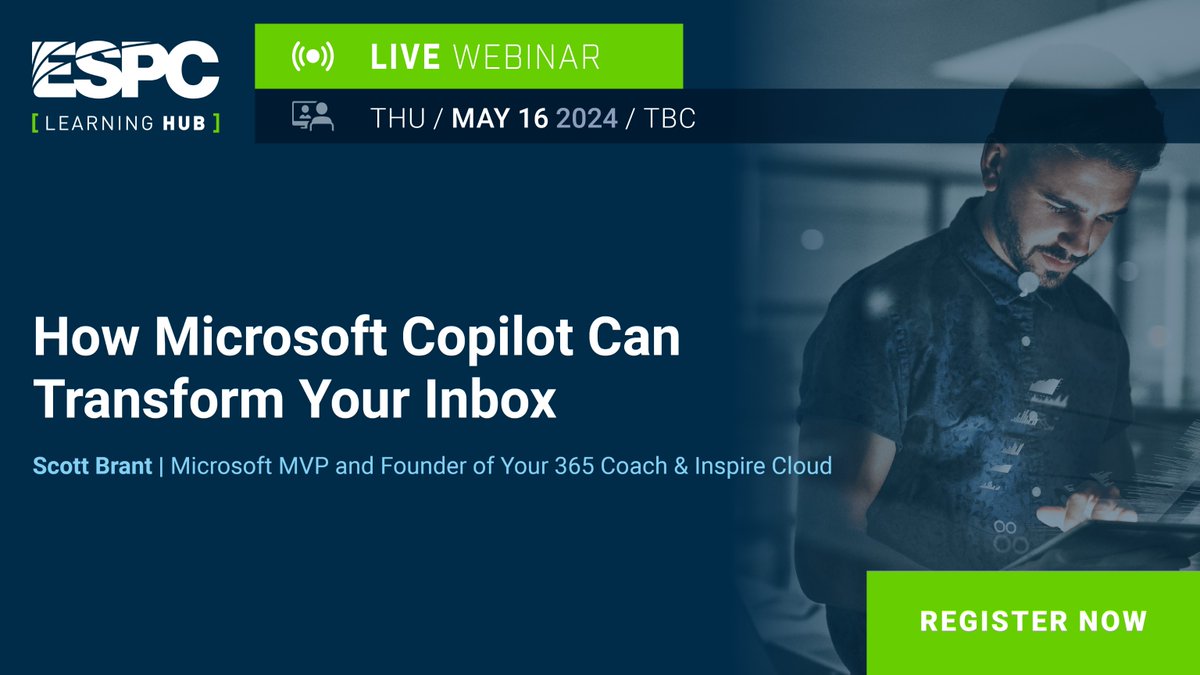 [#MicrosoftCopilotWeek]🚀 Excited to announce our upcoming webinar: 'How Microsoft Copilot Transform Your Inbox' with Scott Brant, MVP! 📧

Register now: sharepointeurope.com/microsoft-copi…

#MicrosoftCopilot #Outlook #Productivity #DigitalAssistant