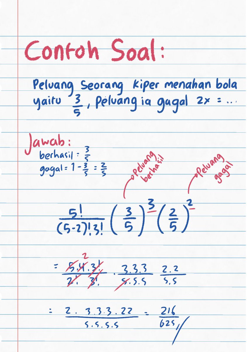 ✧.* DISTRIBUSI PELUANG BINOMIAL Materi PM yang rajin muncul di try out, padahal masuknya ke materi matematika minat. (anak ips [saya] menangis 😭)