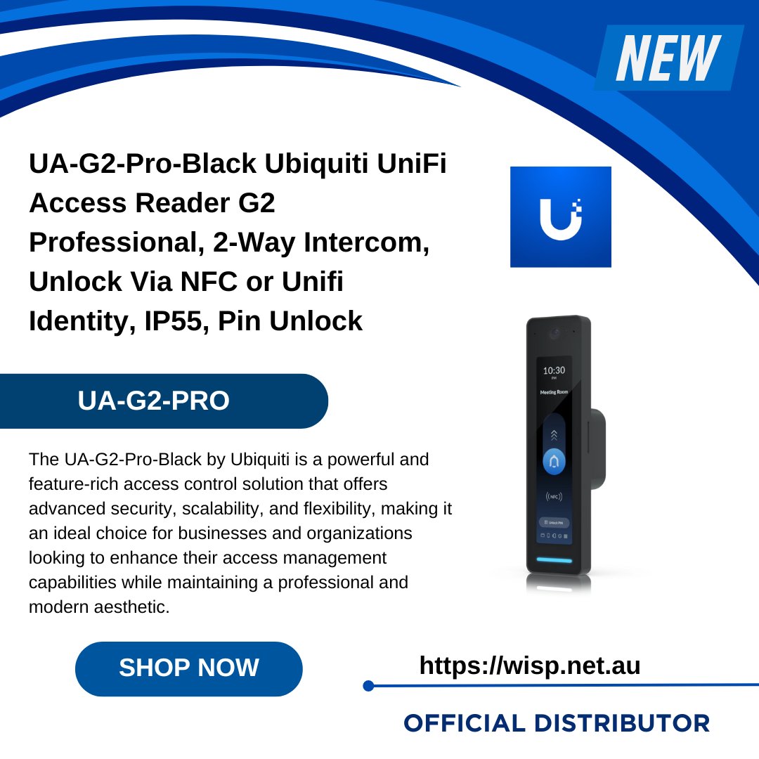 #ubiquitiunifiaccess ⚡
Enhance your security measures with the Ubiquiti UniFi Access Reader G2 Professional, a cutting-edge access control solution designed for seamless integration and superior reliability.

✔⭐ Secure wisp.net.au/ubiquiti-ua-g2… 

#SecurityTech #Ubiquiti #WISP