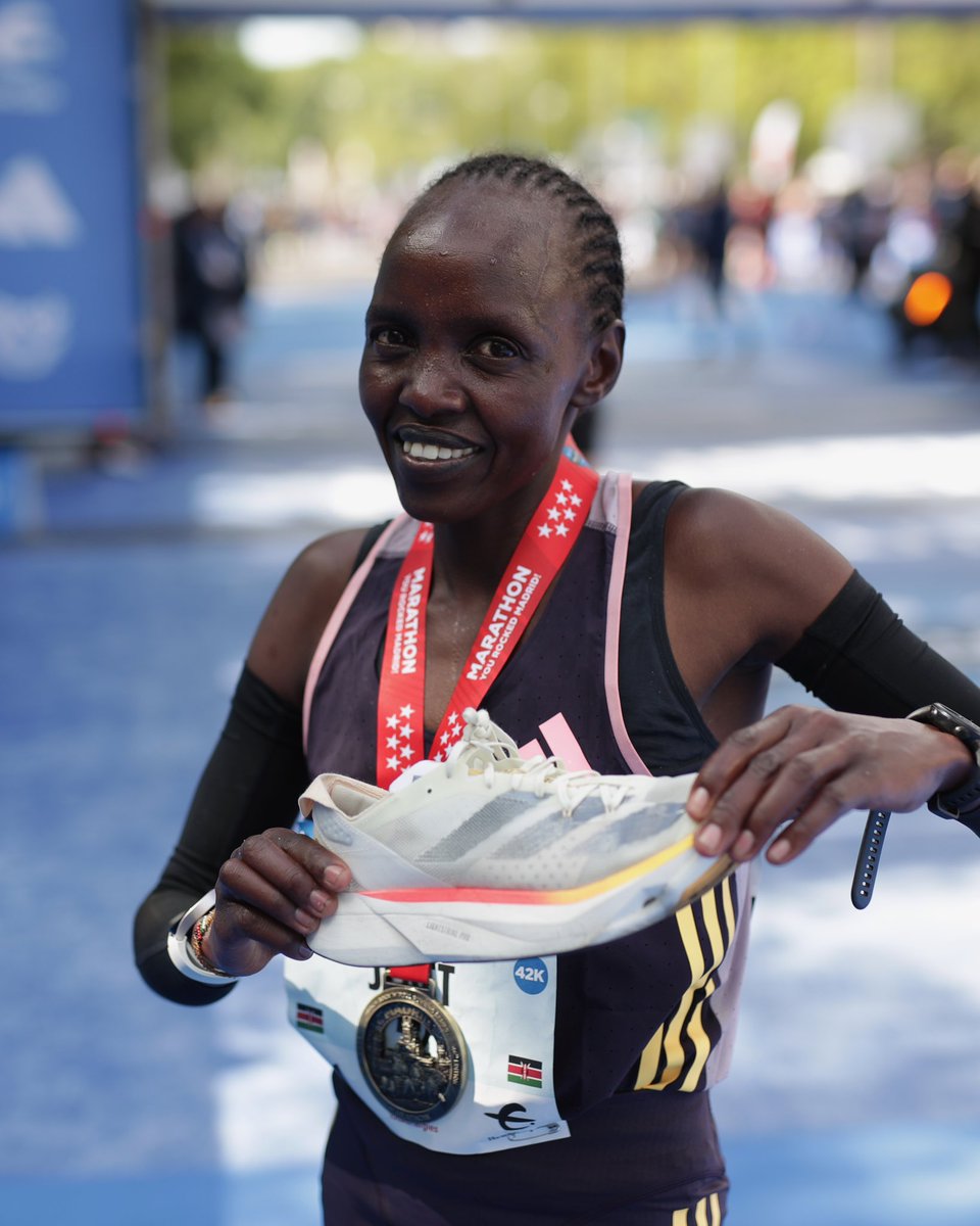 𝑊ℎ𝑎𝑡 a race at @RNRmadmaraton today 🔥 Naom Jebet started 2024 as she means to go on by taking a big win – her first of the year 🙌🇪🇸 👟 #Adizero Adios Pro 3