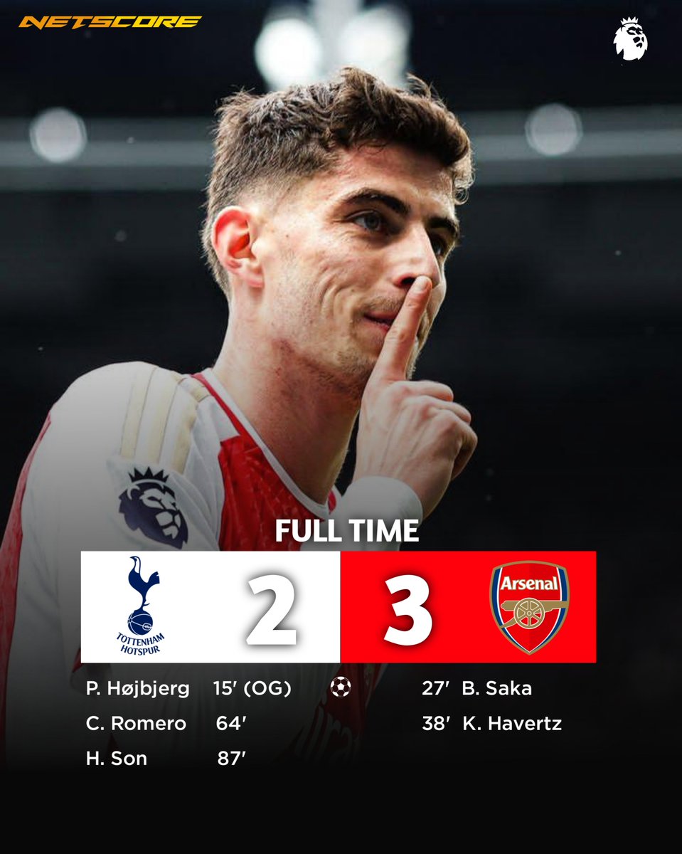 Full Time Arsenal Successfully Wins North London Derby  🔴🤫

#TottenhamvsArsenal #PremierLeague