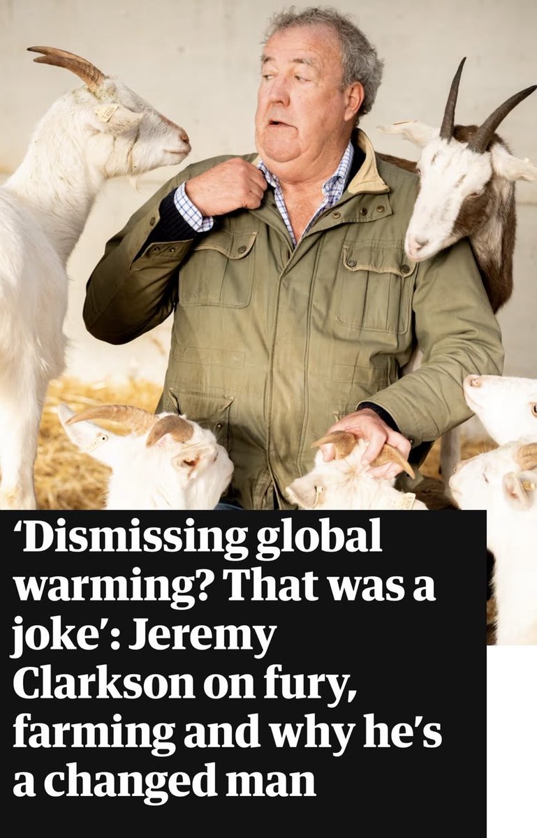 Wonder how many more blowhards like Clarkson will start backtracking on years of #climate denial as the sh1t starts to really hit the fan?