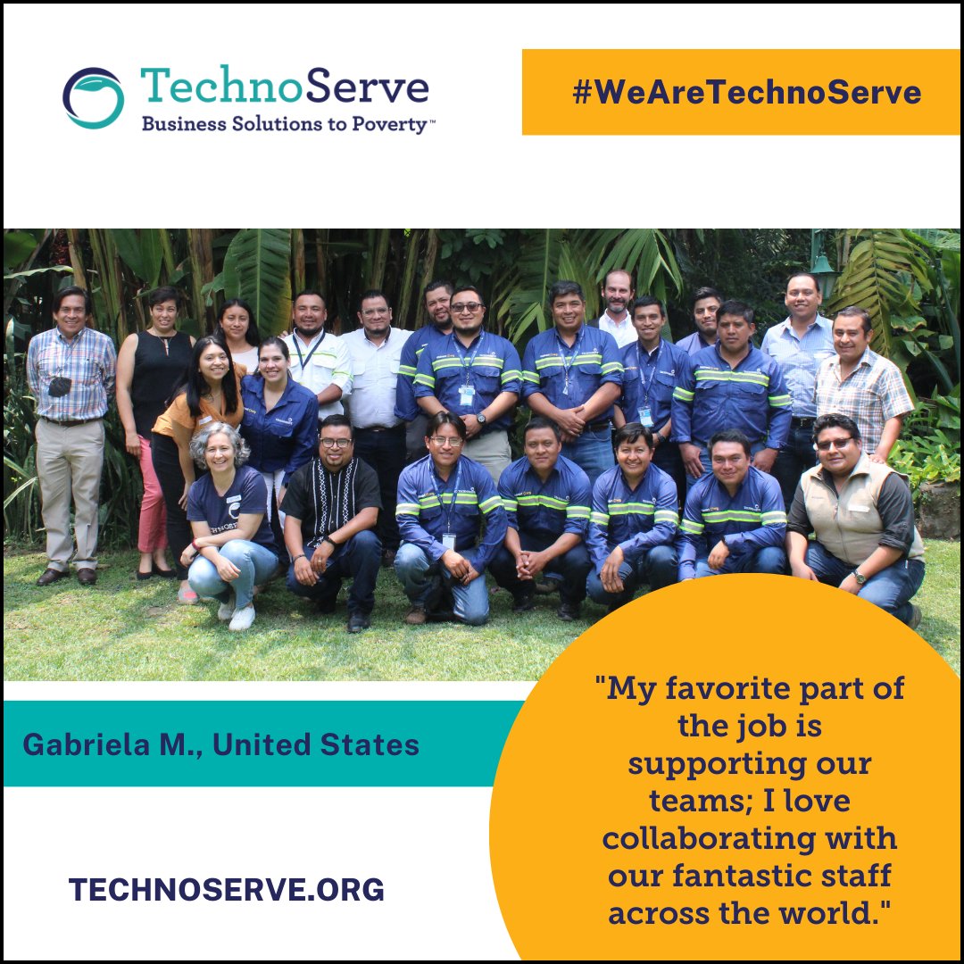 TechnoServe was named a “Top Performer” in employee engagement. Gabriela, Gender Specialist, loves collaborating with colleagues all over the world. Take the first step towards your dream job - apply today.bit.ly/4b4IbHR

 #WeAreTechnoServe #InternationalDevelopment