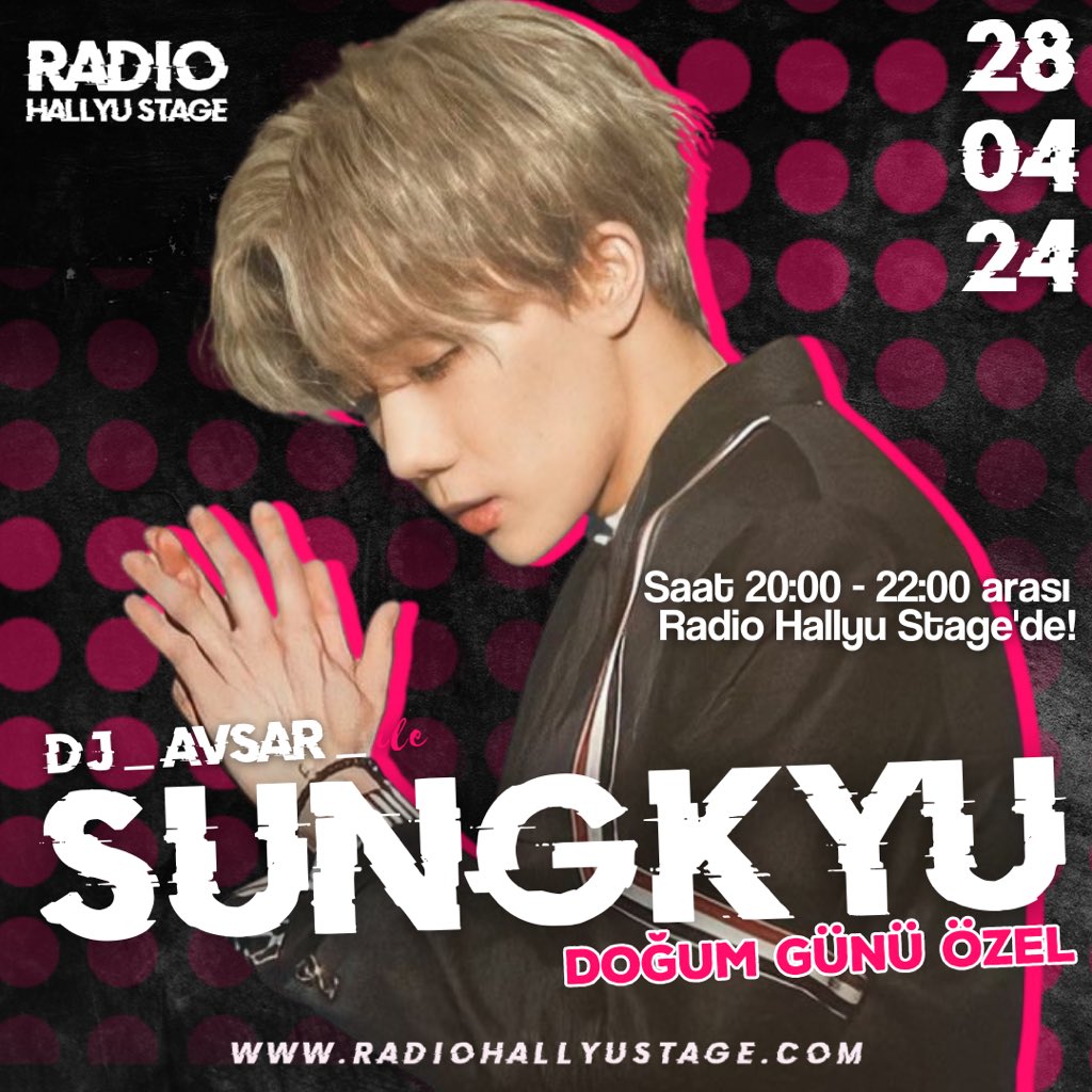 🎙| INFINITE ÖZEL YAYIN

Bugün bal sesli Sungkyu’muzun doğum günü😍 Muhteşem şarkılarla eğlence dolu bir yayın için saat 20:00'de sohbet panelinde buluşalım Inspirits ❤️

radiohallyustage.com 

#사월의_햇살같은_오늘은_성규생일
#Happy35thSungKyuDay
#HappySungKyuDay