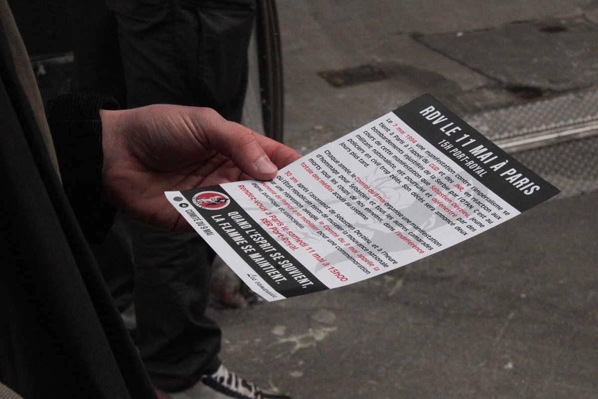 🔴 Distribution de tracts jeudi à l’université d’Assas pour le Comité du 9 mai.

☝🏻 Très bon accueil des étudiants, dont beaucoup ignoraient les faits scandaleux qui se sont produits il y a 30 ans à quelques mètres de leur fac, et qui comptent bien participer cette année à la…