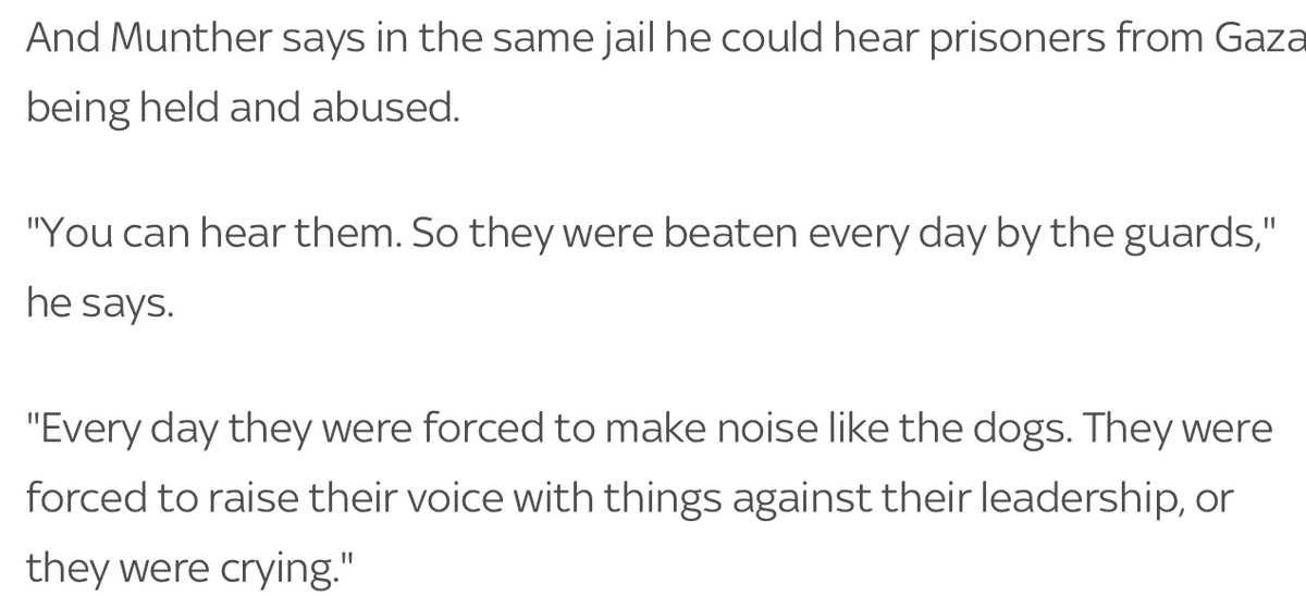 Detainees are forced to bark like dogs if they want any food. Some are made to walk on all fours or to hop on one leg, even if it's broken. These are from testimonies of released prisoners.