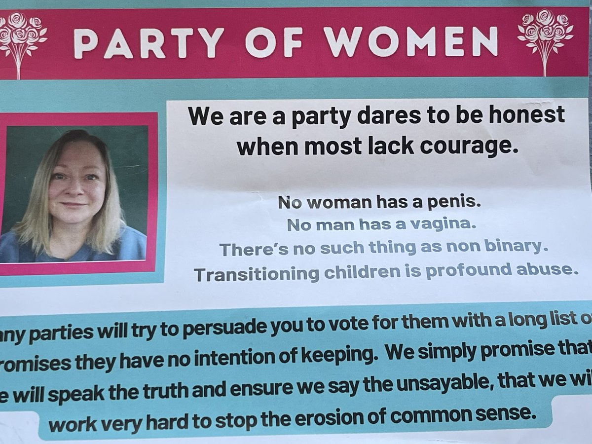 Just had some awful bigotry posted through my door from @SallyJamesPOW - just imagine what someone transitioning will feel getting this shoved through their letterbox. Absolutely horrendous way to behave.