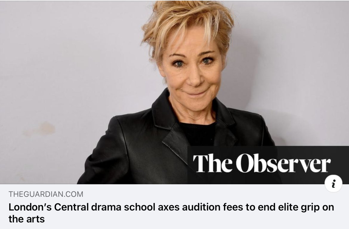 About time!! Let's hope this catches on with the other drama schools!!