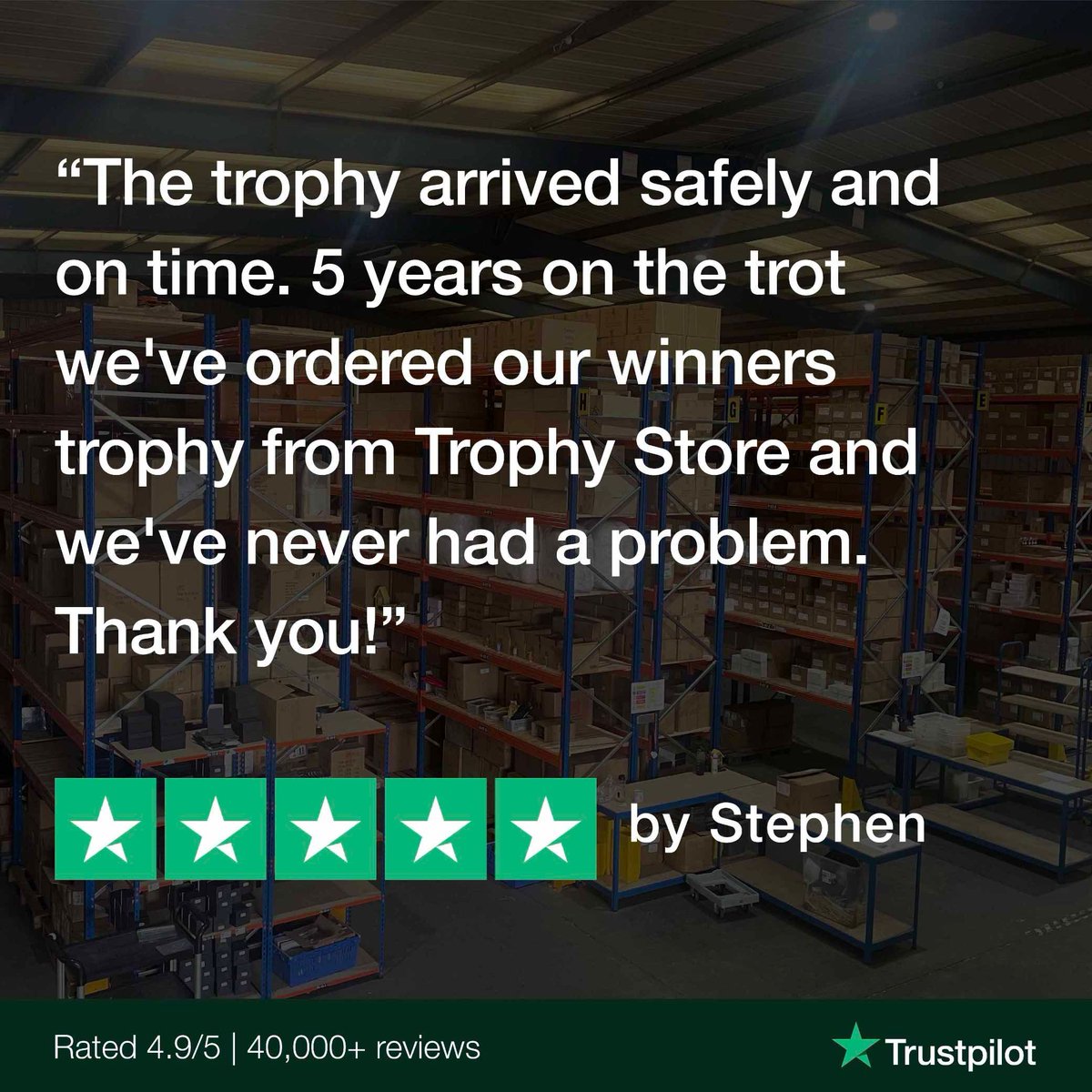 Feedback that we love to see. 💪🏆💛

#TrophyStore #Trophies #UKsLargest #Service #Review