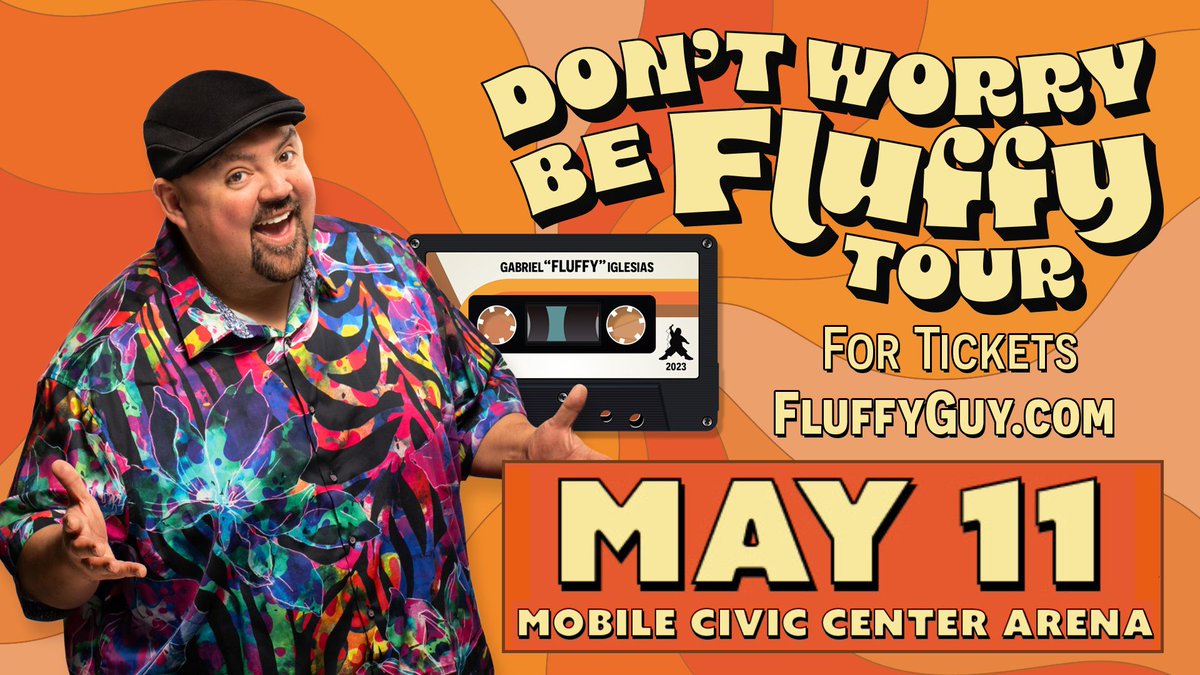 Laughs hit harder with friends! Bring your crew to see Gabriel Iglesias live at the Mobile Civic Center May 11th! Get seats at the box office or tinyurl.com/fluffy24

#MobileAlabama #MobileAL #MobileCounty #DowntownMobile #GulfCoast #Pensacola #Biloxi