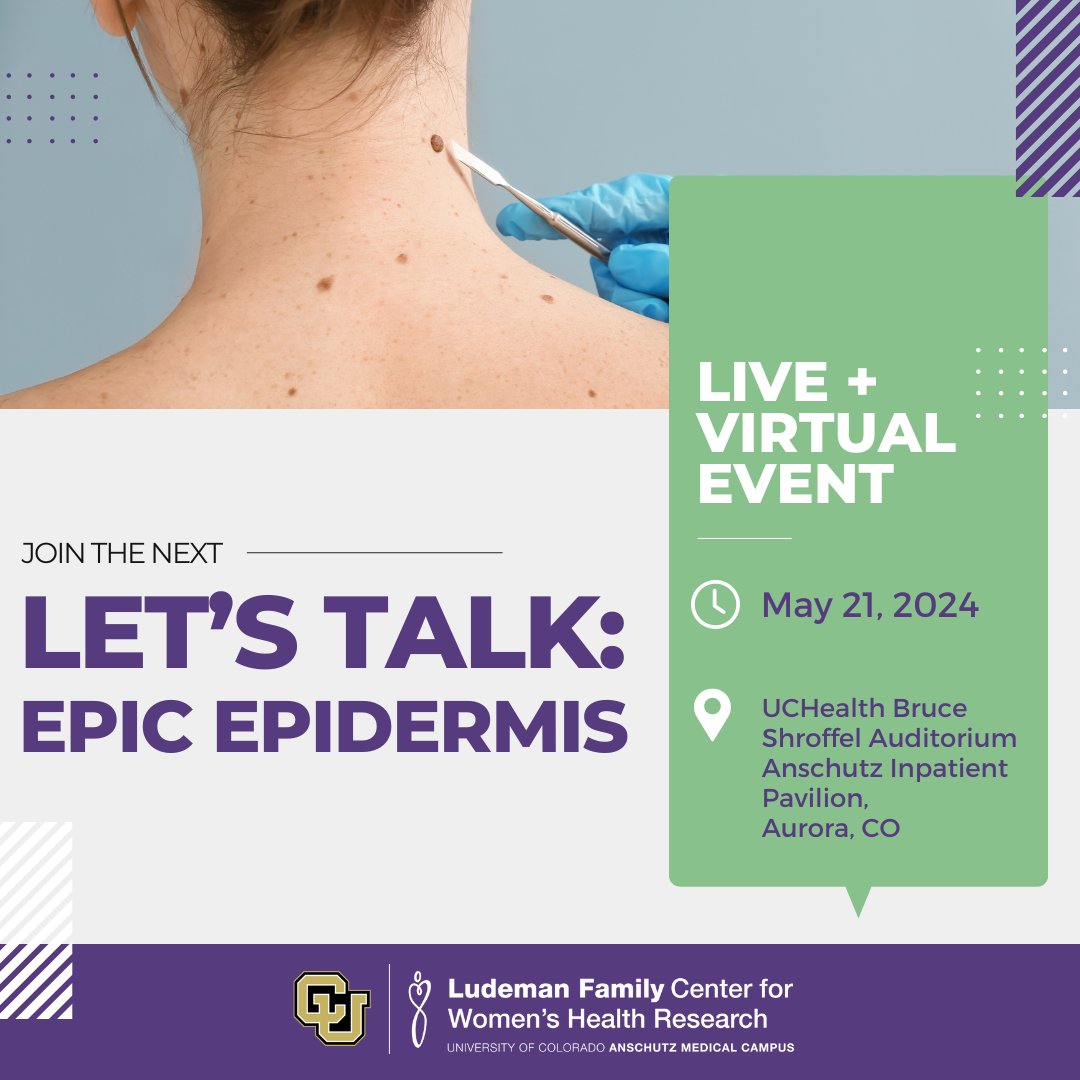 Skin is the largest organ in the body. It is both incredibly protective and vulnerable to external damage. Our next Let's Talk program 'Epic Epidermis' explores the importance of skin health with leading experts from @CUAnschutz, plus a Q&A. Register now. cvent.me/nYQN0g