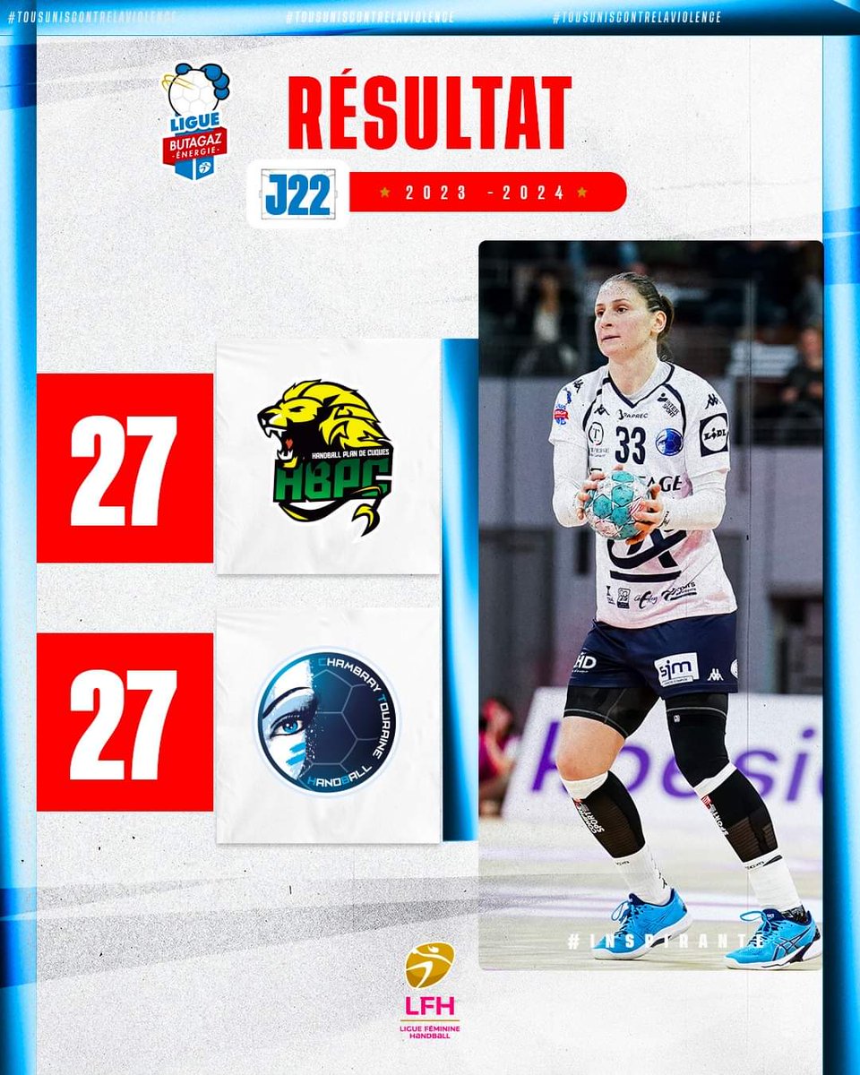 ✊ Pas de vainqueur à l'issue du duel entre le @CTHandBall et le Hbpc - Handball Plan de Cuques ! 📊 Stats & résultats 👉 ligue-feminine-handball.fr/en-live/?journ… #LigueButagazEnergie