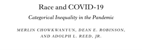 Looking forward to sharing in a few weeks or so. I think we really figured out what's right and what's limiting about the race-Covid literature.