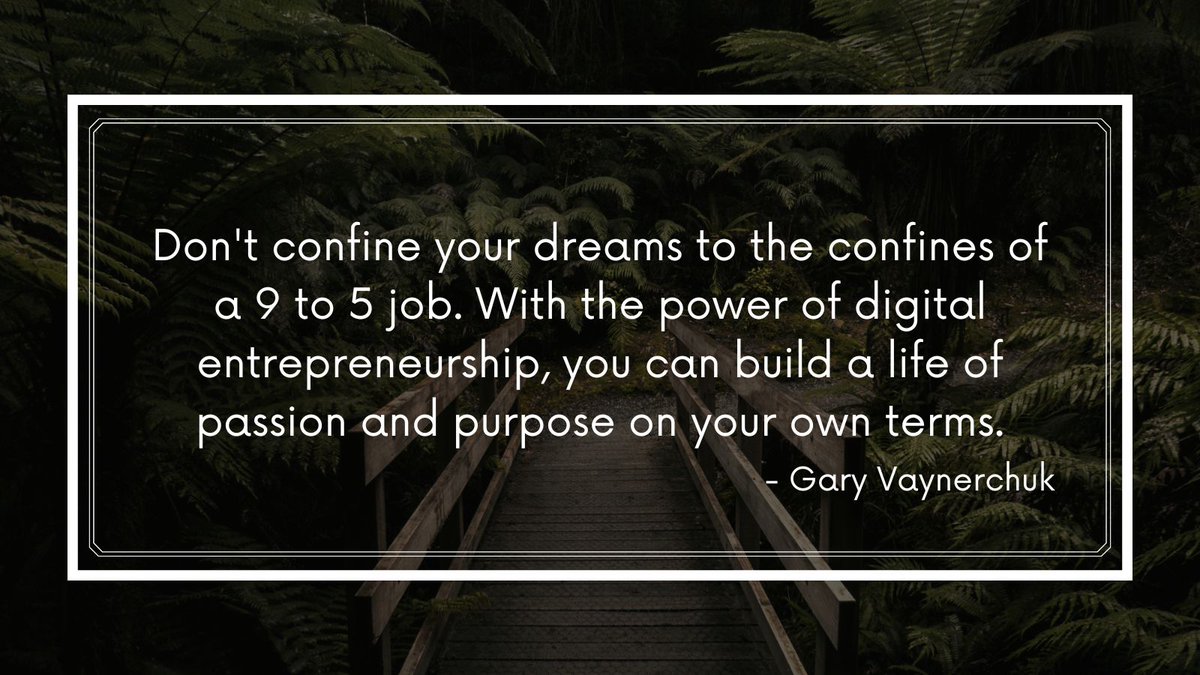 Don't limit your dreams to 9 to 5! 💼 Embrace digital entrepreneurship, be financially independent and craft a life on your terms. 💻✨#DreamBig #DigitalEntrepreneur #PassionAndPurpose #GaryVee #BeYourOwnBoss #FreedomLifestyle #DigitalRevolution #SideHustle #Empowerment