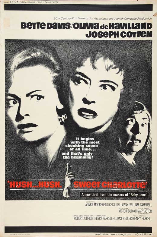 Three #hagsploitation films are on #MOVIES! (CH. 2.2 in #Detroit/#yqg) this afternoon. #WhatEverHappenedToBabyJane? is on now and followed by #HushHushSweetCharlotte as well as #WhatEverHappenedToAuntAlice? #BetteDavis #JoanCrawford #OliviaDeHavilland #GeraldinePage #RuthGordon