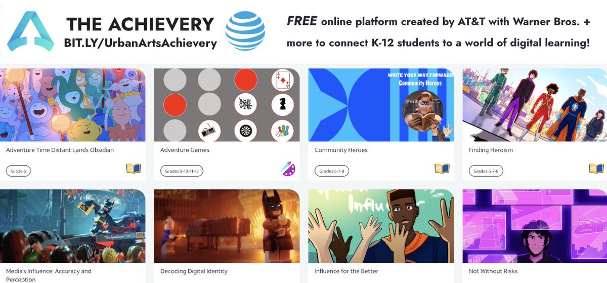 Today is #NationalSuperheroDay! Who is YOUR hero? What makes you a hero to others? #TheAchievery, a FREE learning resource *featuring our alumni*, has superhero clips + activities. And... game design, comp sci, writing, and more! Sign up for an account: theachievery.com/en?utm_source=…