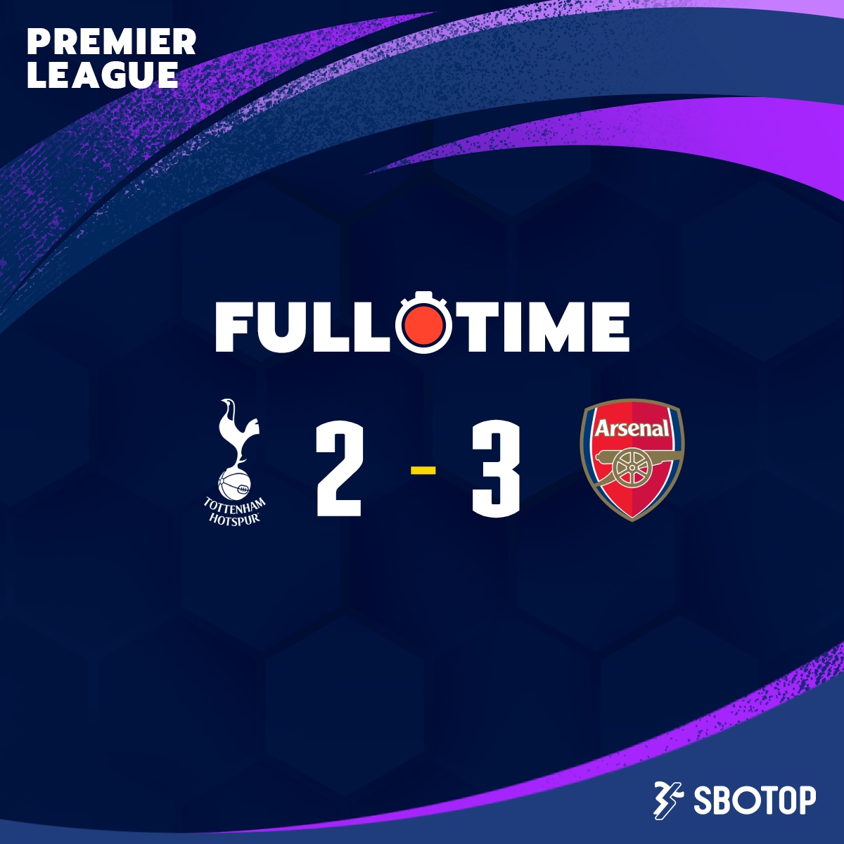 🏆 #PL ⚽️ FULL-TIME: Arsenal have beaten Tottenham Hotspur thanks to goals from Pierre-Emile Højbjerg, Bukayo Saka, and Kai Havertz. #TOTARS 2-3
