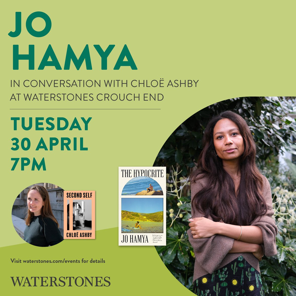 ✨This Week Waterstones Crouch End ✨ @jo_hamya will be in conversation with @chloelashby talking about Jo's new novel The Hypocrite. A family drama between Italy and London, a perfect summer novel! 😍 Tickets ➡️ waterstones.com/events/search/…