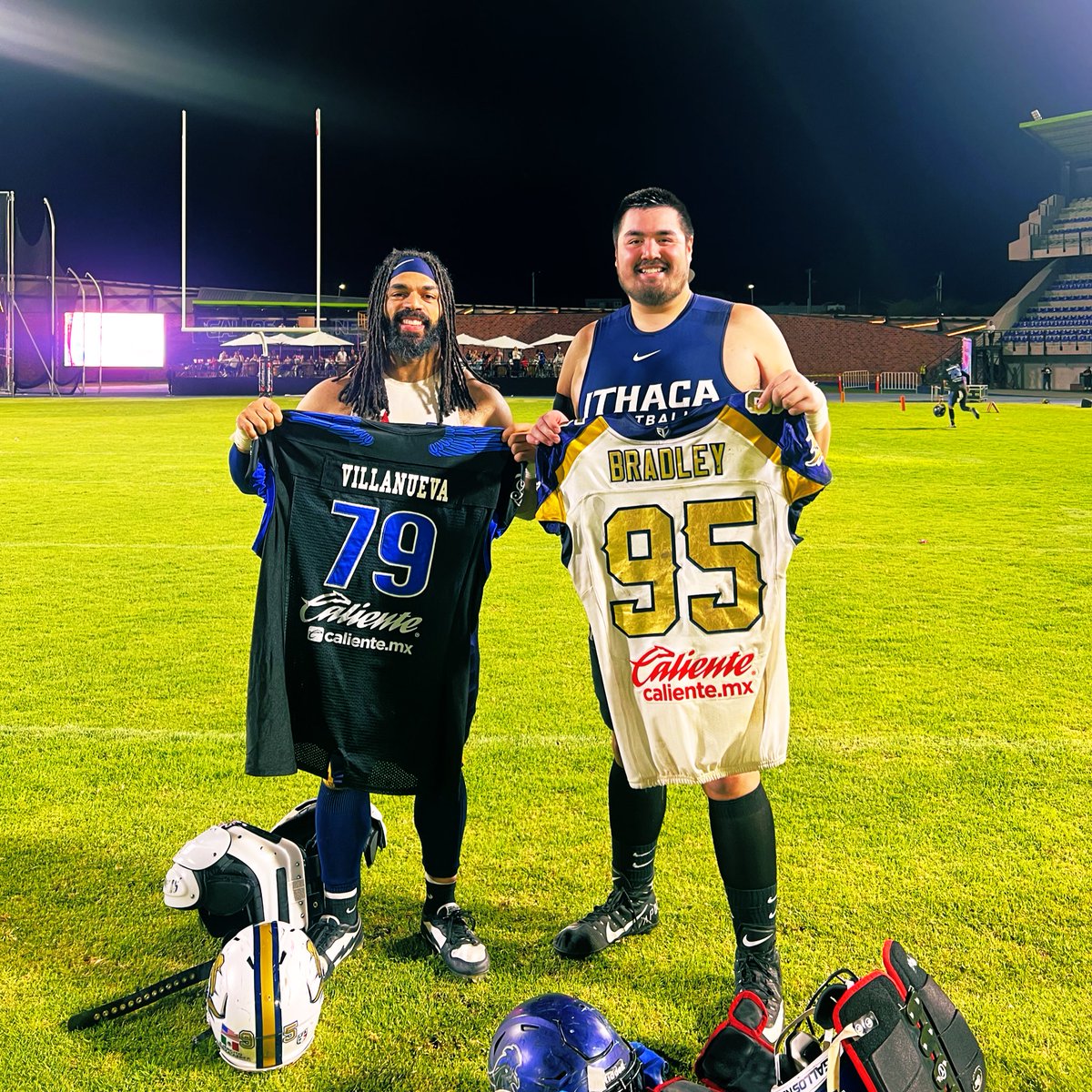 Last night two of our outstanding alums faced off against each other in their @LFACalientemx regular season matchup! @kennethwbradley of the @CaudillosLFA and @JakeVilly of the @gallosnegroslfa Bomber brotherhood stretching south of the border! #GoBombers | #OneBeat