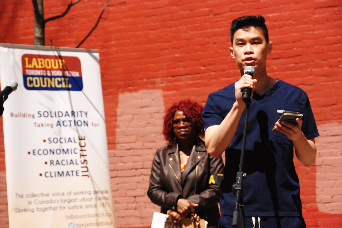 Dr. Bernard Ho, an emergency room doctor and member of the @DecentWorkHlth, spoke about treating migrant workers whom he says are failed by our health care system. #DayOfMourning @torontolabour