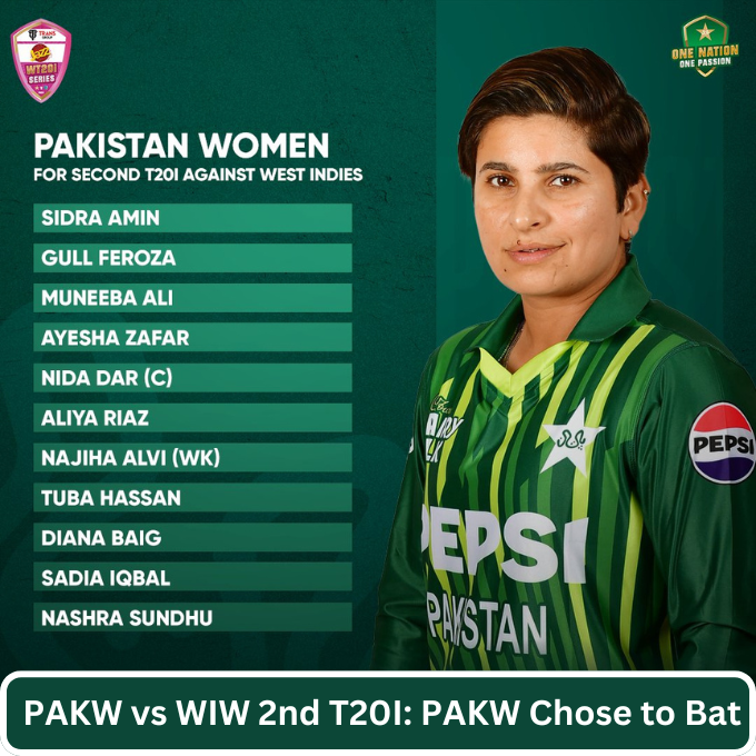 Pakistan Women vs West Indies Women: 2nd T20I match, PAKW chose to Bat First.. ➡️Pray for the Win of Pakistan Women Team. #PAKWatch #PAKWvWIW #PAKWvsWIW #PakistanCricket