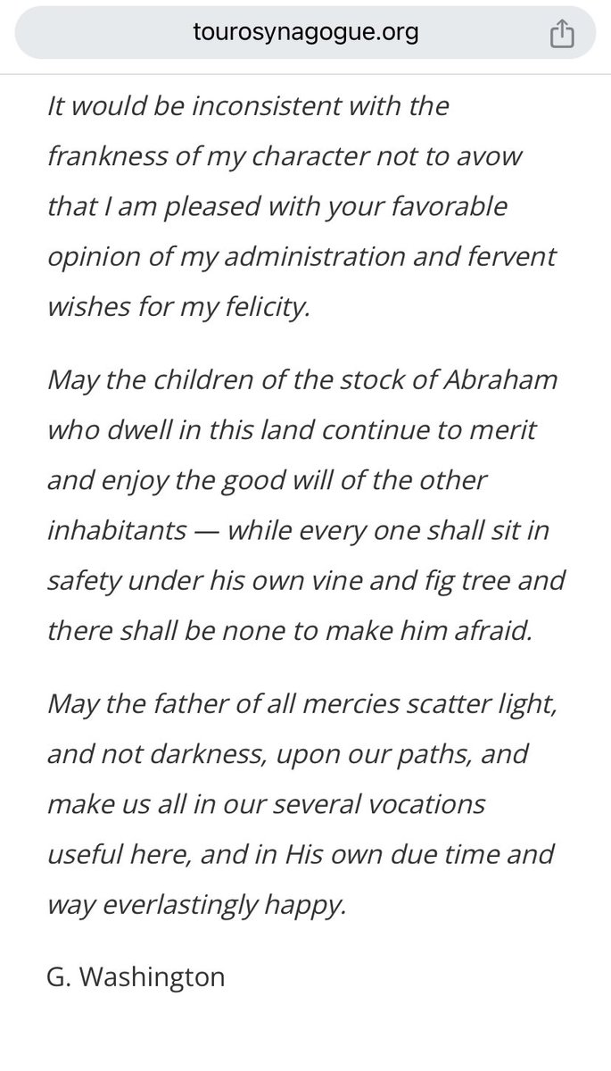 George Washington’s letter to the Jews of Newport, Rhode Island is indeed worth a re-read at this time.