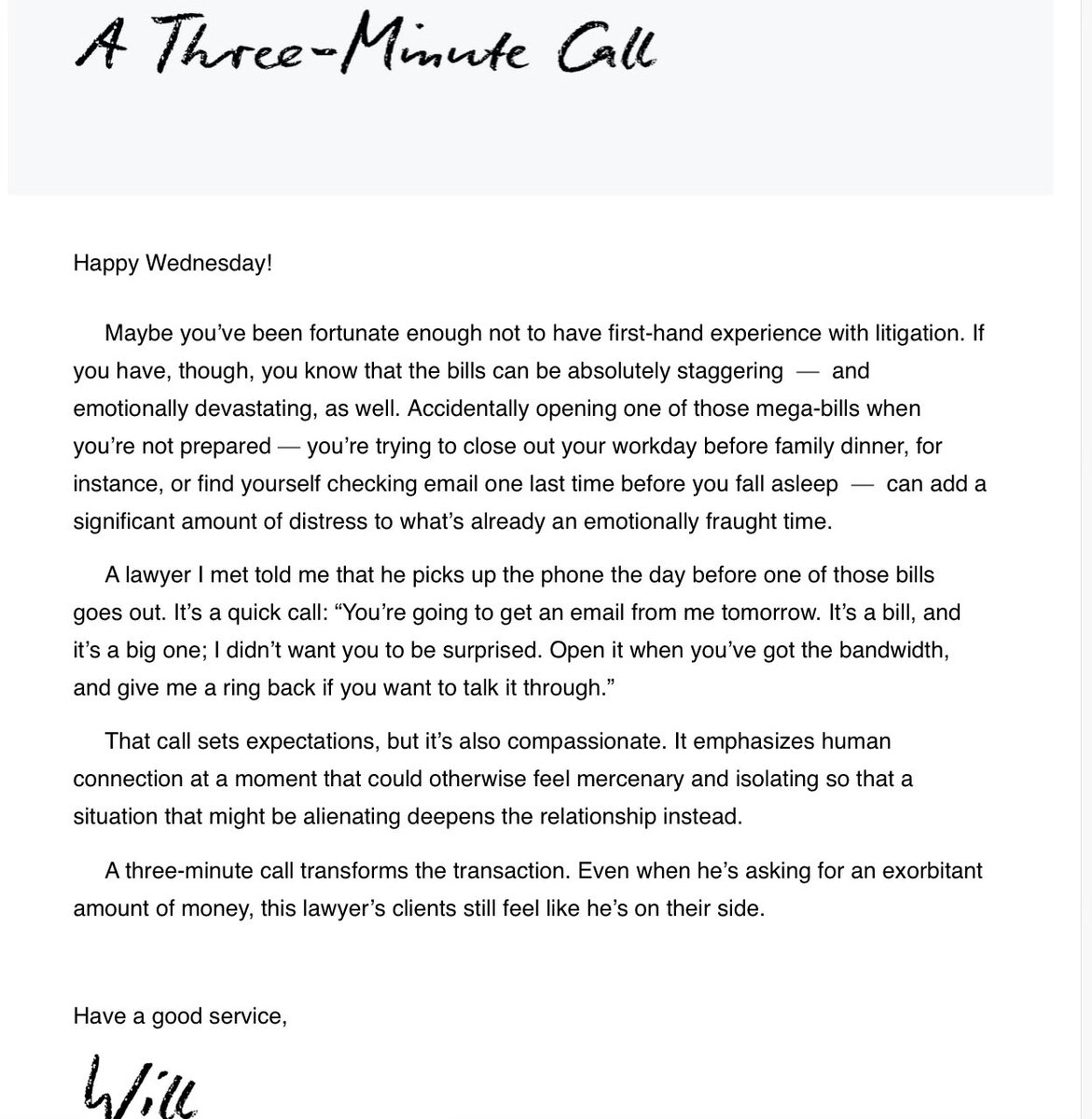 .@WillGuidara wrote one the best books of 2023 in Unreasonable Hospitality. (one of my favorite books period) His newsletter is also a must read. More of us in the services industries could use the mentality highlighted in this week’s edition.