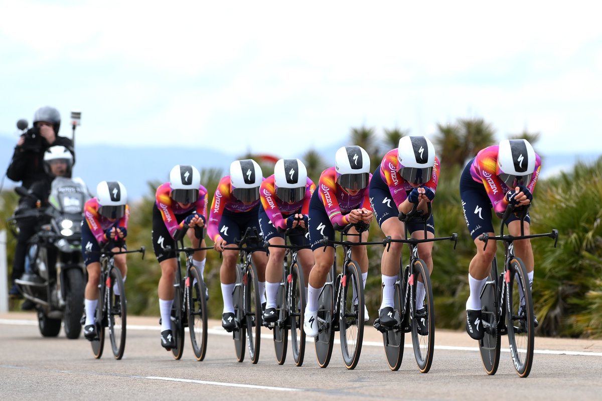 3rd time for Team SD Worx - Protime in the TTT from @LaVueltaFem Only 1 second behind the first two teams. 1st: Lidl - Trek 2nd: Visma | Lease a Bike 3rd: Team SD Worx - Protime Photo: @GettySport #wesparksuccess