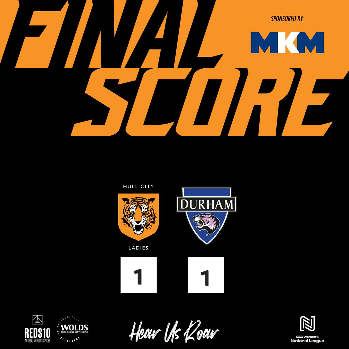 Hull City Ladies Reserves 1 - 1 Durham Cestria Reserves Hull City Ladies secure a well deserved point at North Cave Playing Fields. Lily Scott with the goal for the Tigresses, thank you for everyone's support today in terrible conditions #HearUsRoar