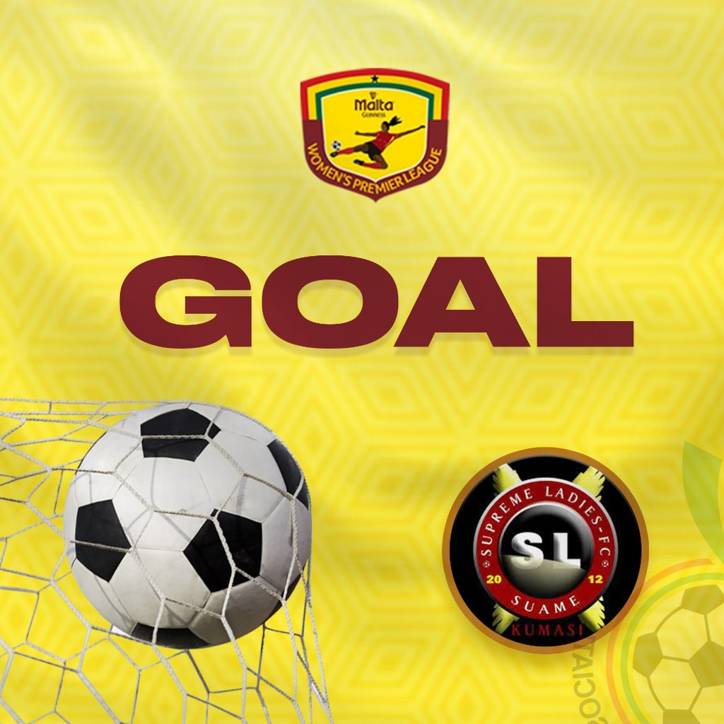 ⏰: 16’

Goallll

Mabel Doe Maatey⚽️

🎯@LadiesSupreme 1:0 @PearlpiaLadies 

#SheDidThat 
#MaltaGuinnessWPL
#BetwayGh