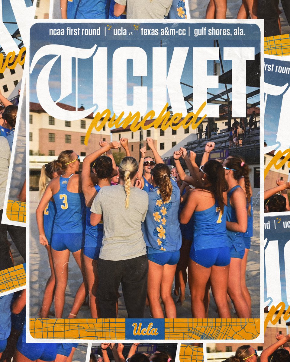UCLA received an at-large bid and the overall No. 2 seed to the 2024 NCAA Beach Volleyball Championship! The Bruins (32-6) will open with Texas A&M-Corpus Christi (28-9) on Friday, May 3, at 2:00 PM ET/11:00 AM PT at Gulf Beach Place in Gulf Shores, Ala. #GoBruins 🐻🏖️🏐🏆🏆