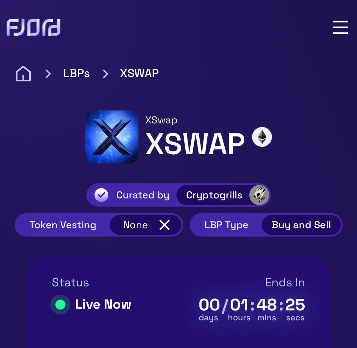 Less than 2 hours left for <a href="/xswap_link/">XSwap 🔗</a> LBP sale to be completed.

At these prices with 100% unlock 🔓 seems to be a bottomed out deal for the long term.

Don’t allow the market sluggishness to be a reason for missing out on this potential 💎 which is the first incubated project