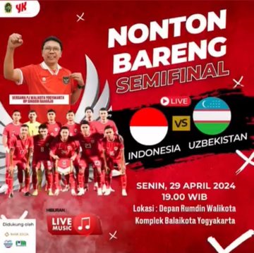Nobar Indonesia vs Uzbekistan di Jogja