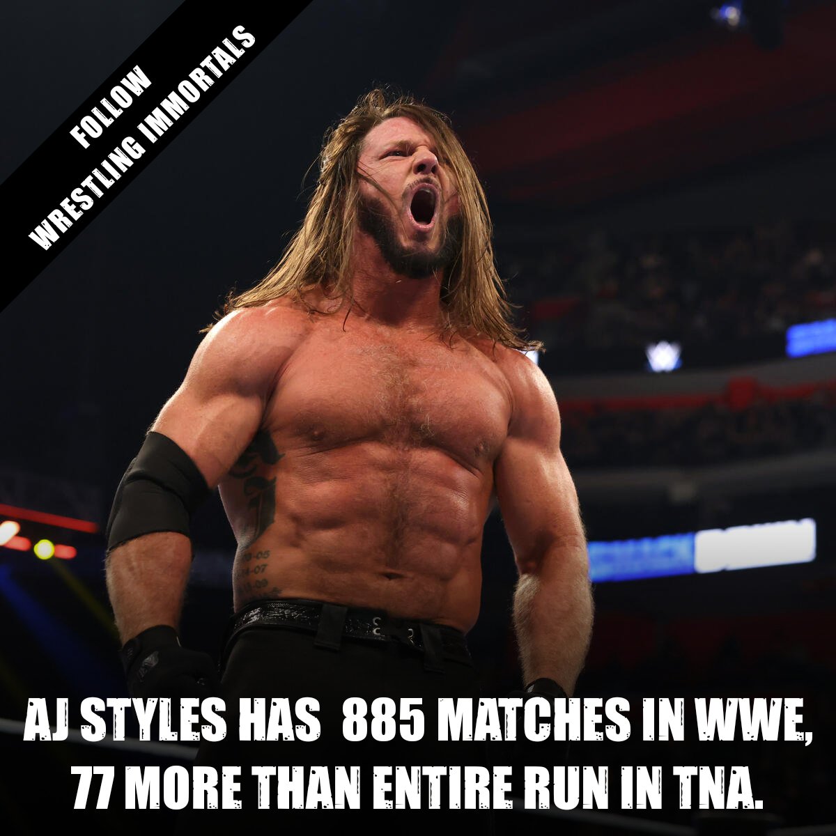 #AJStyles has 885 matches in WWE. 77 more than Entire run in #TNA.

Image Credit @WWE
#phenomenalone
#DrewMcIntyre #cody #TnaWrestling #CodyRhodes #AEWCollision #WWE #WWEDraft #SmackDown #damianpriest #WWEBacklash #WWESpeed #swerve #WWERaw #finnbalor #judgmentday #randyorton