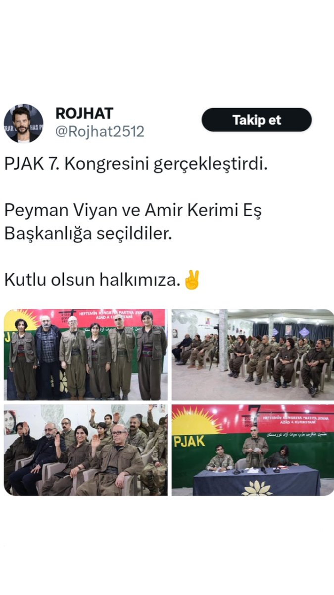 Bu isveçre deki PKK salağının verdiği haber
Sözde PJAK 7.kongresinde eş başkanlığı seçilenler😂ulan tiplere bak😁tipinize ......