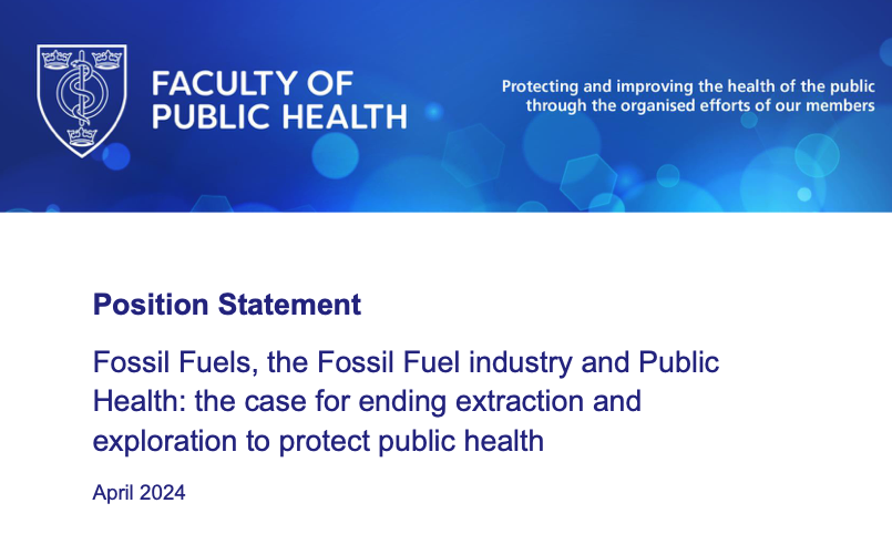 Great position @FPH statement on the case for ending extraction of fossil fuels to protect public health. Several hospitals have led by example by building their own solar farms. NHS & council organisations should now scale this rapidly! @ProfKevinFenton fph.org.uk/media/m0tnmniw…