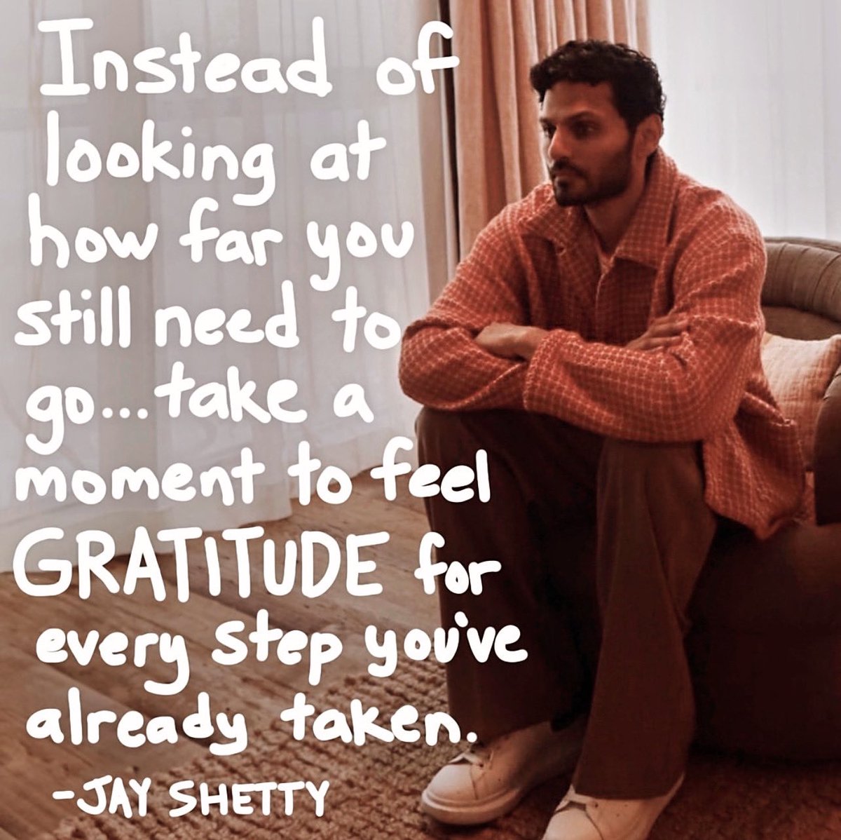 Instead of looking at how far you still need to go... Take a moment to feel #GRATITUDE for every Step you’ve already taken… 
— @jayshetty 
#Knowledge #Wisdom #Understanding #SelfAwareness #SelfLove #Worthy #Mindset #Purpose 
#WorkInProgress #EmbraceTheJourney #OwnYourLife