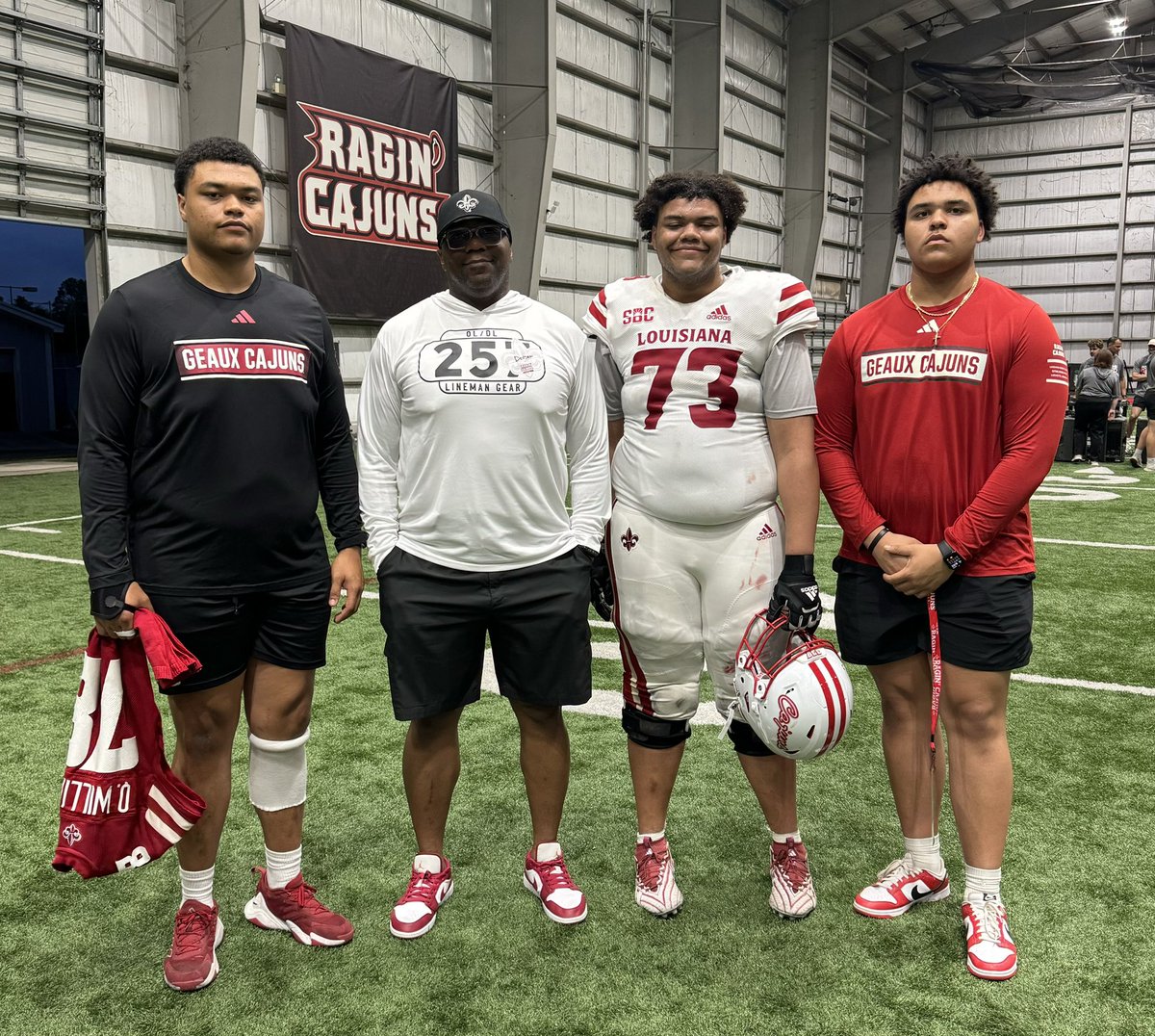 These 4️⃣ are my world and Louisiana has ✌🏽of them. Love watching my boys play and grow in their element. Can’t wait to see what the fall brings. Geaux Cajuns ❤️🤟🏽