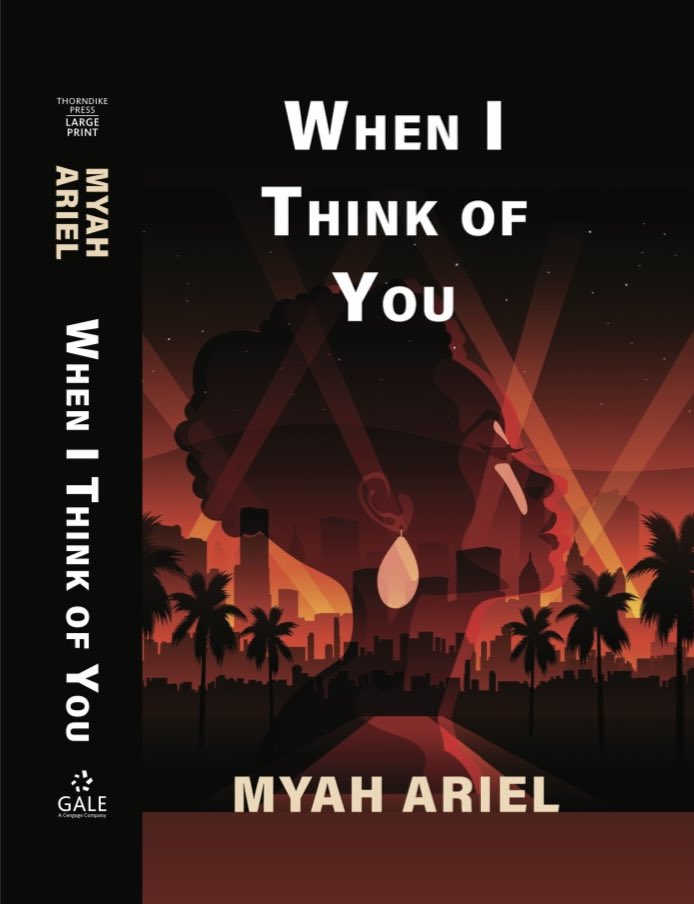 WHEN I THINK OF YOU is available for preorder in large print format from Thorndike Press at the link in my bio. And look at this stunning cover that just started popping up on retail sites! Kaliya and that skyline ✨✨✨✨