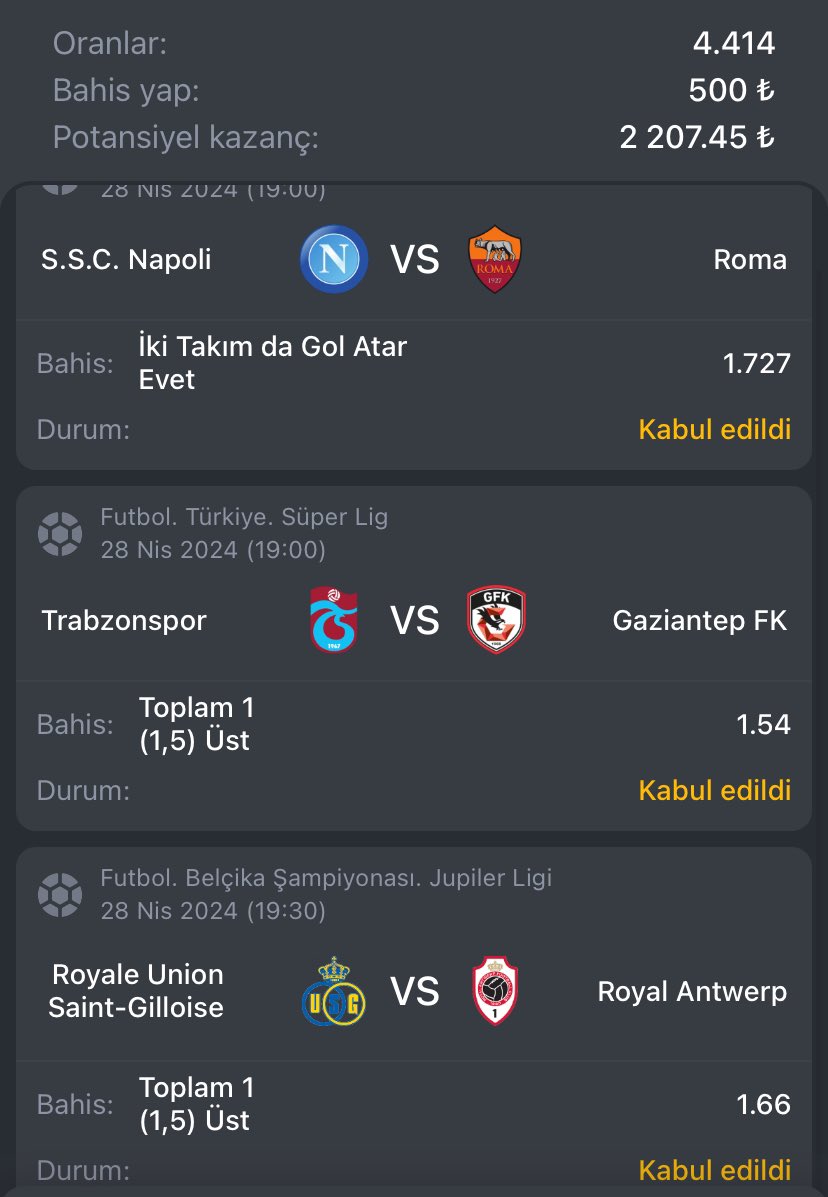 💥 Günün Kombinesi

#nesine #iddaakolik #mackolik #bahiswon #iddaa #iddaatahminleri