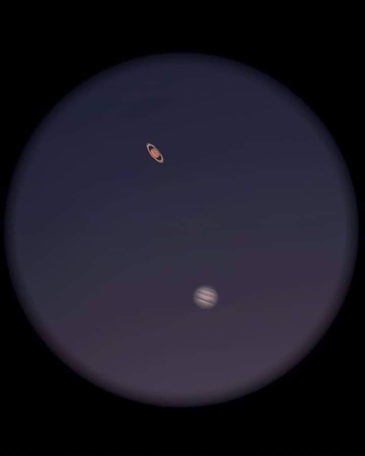 Saturn and Jupiter through the telescope 🔭 ✨🖤📸