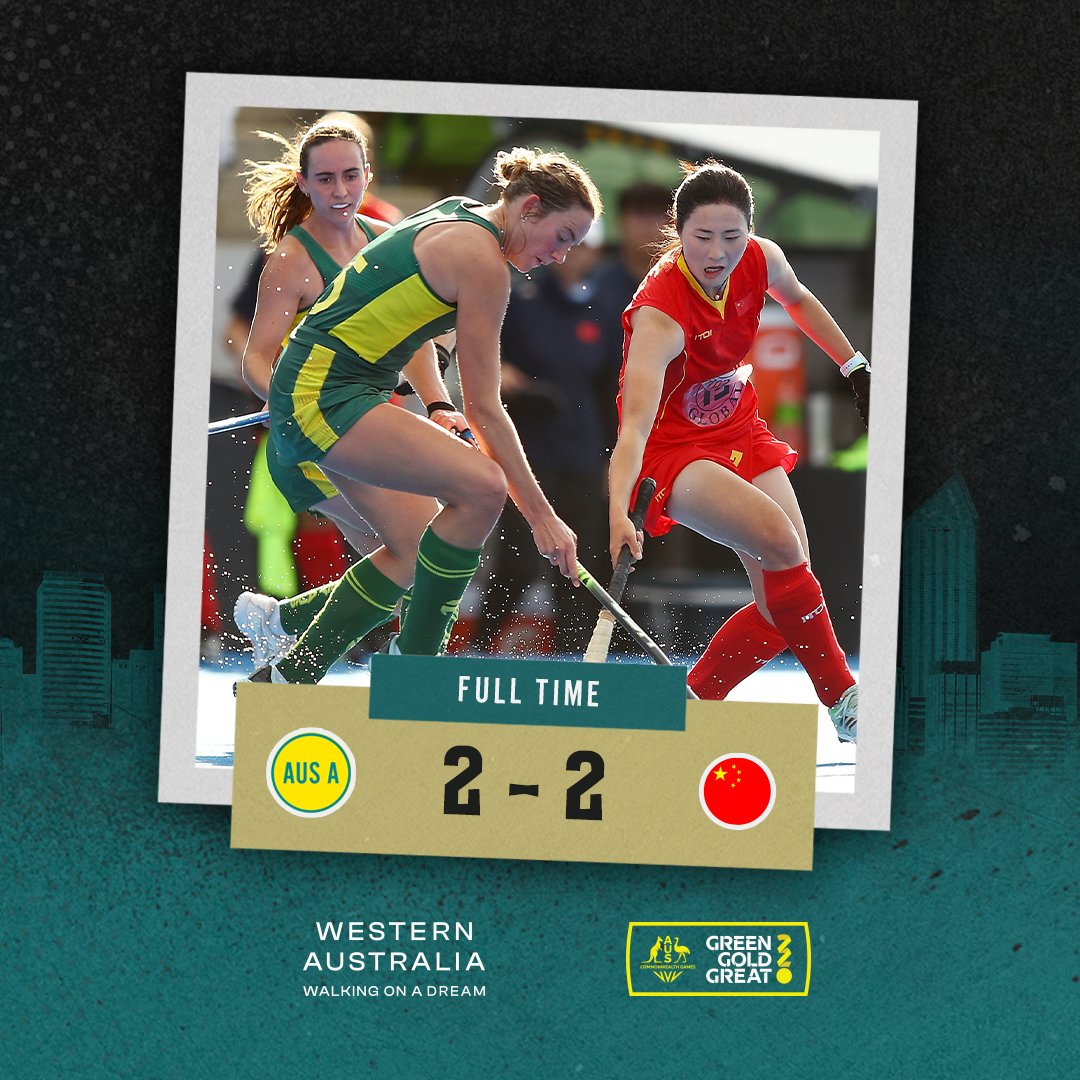 Australia A almost had a fairy-tale finish to PIFOH with Abby Wilson and Hannah Cullum-Sanders' goals cancelled out in the last minute of the match by China whose 60th minute equaliser secured them the Perth Hockey Cup. @WAGovernment | @CommGamesAus