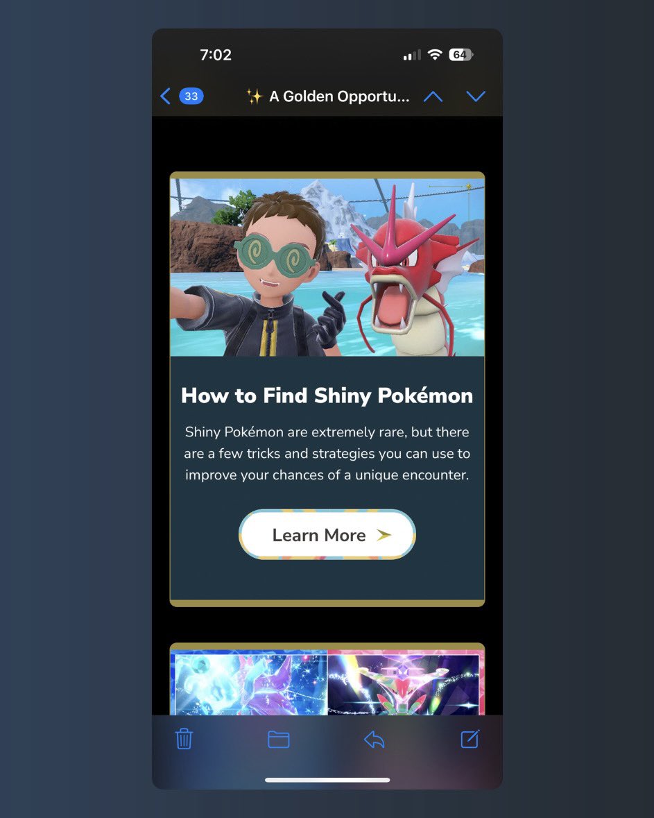 An official guide to ✨Shiny hunting, 
click.email.pokemon.com/?qs=76ed33c777…

#arizCodesEmail #emailgeeks #emailgeek #email