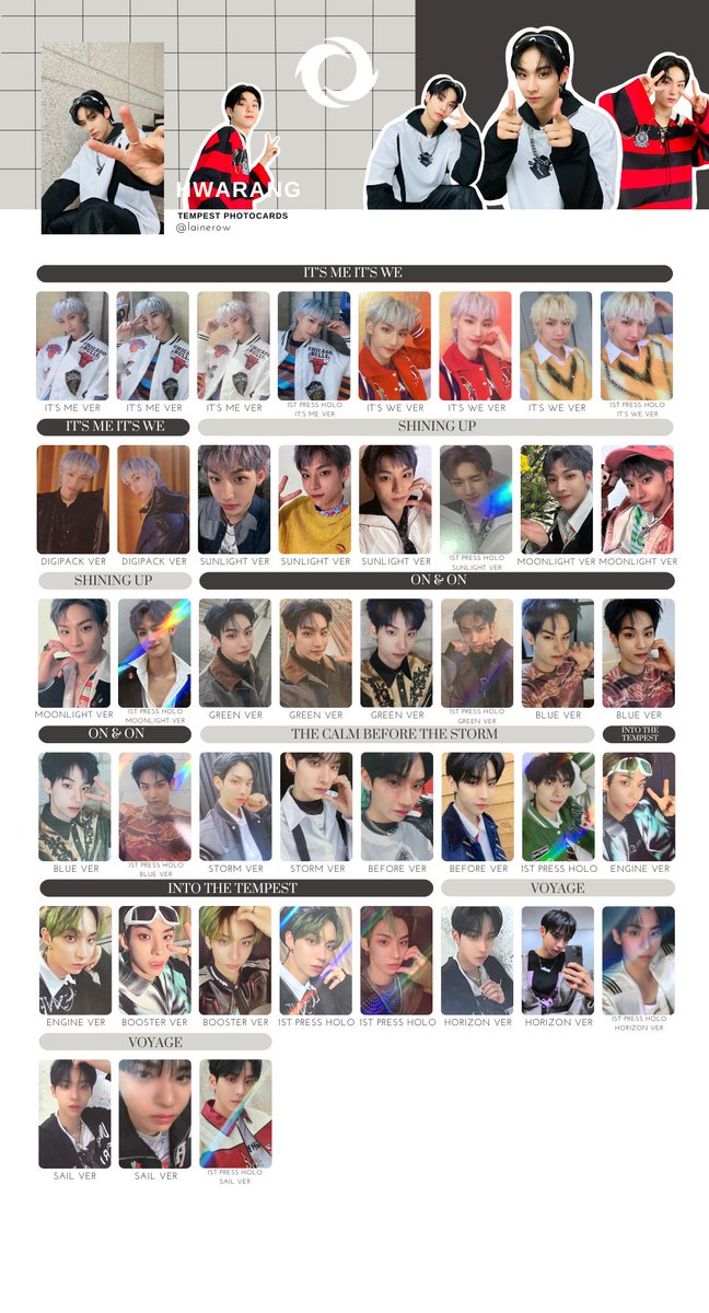 TEMPEST ファラン　HWARANG MAKESTAR 当選者特典トレカ Tempest 템페스트 포카 Hwarang Photocard Template #TEMPEST
