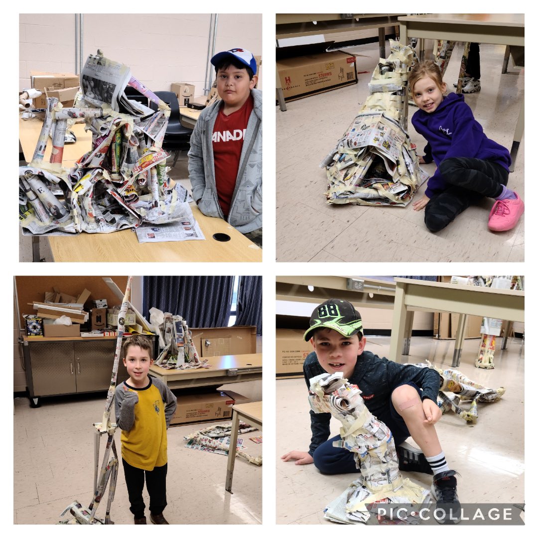 Ms. Gullett's grade 2’s have been having fun building playgrounds with simple machines. The grade 3’s have been building stable structures using only tape and newspapers. @dsbn
#scienceisfun
#stemlearning